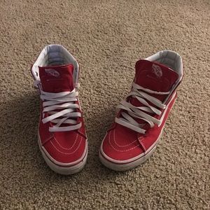 Red Vans High Top Shoe